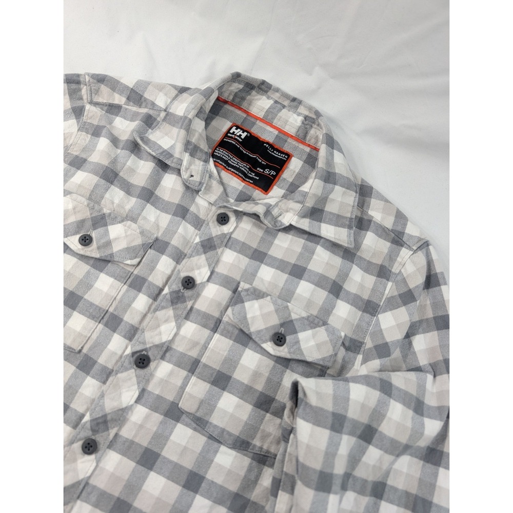 Helly Hansen Shirt Snall Gray  Plaid Flannel Mammoth Mountain‎ Ski Snowboard